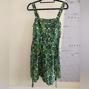 Retro A-line green dress